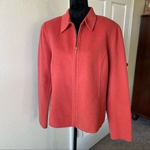 Charter Club Wool Zip Jacket XL wool Zip up Woman’s jacket Orange Large